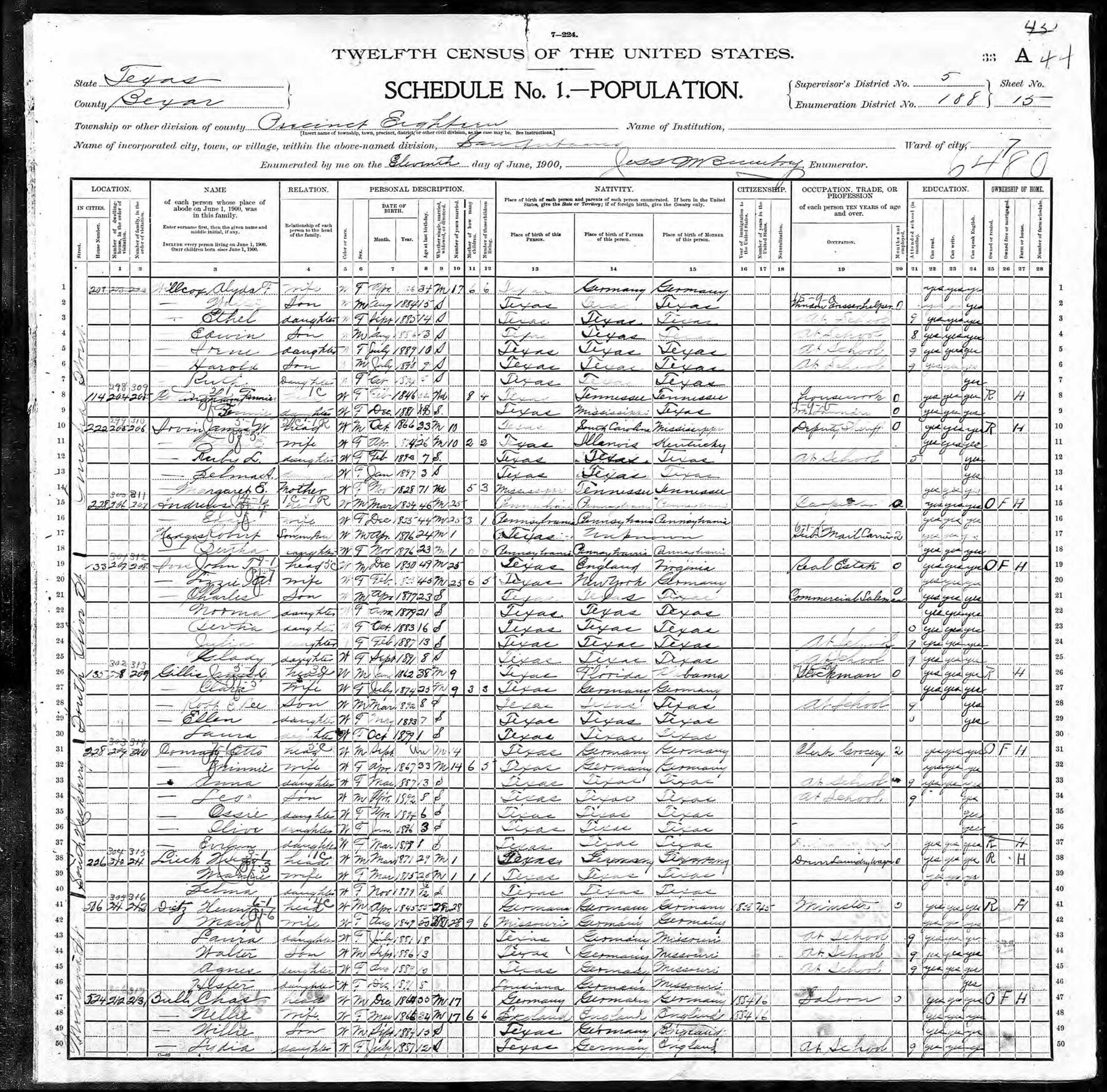ServiceListsFolder1903-IrvinJamesWDepSher1900Census