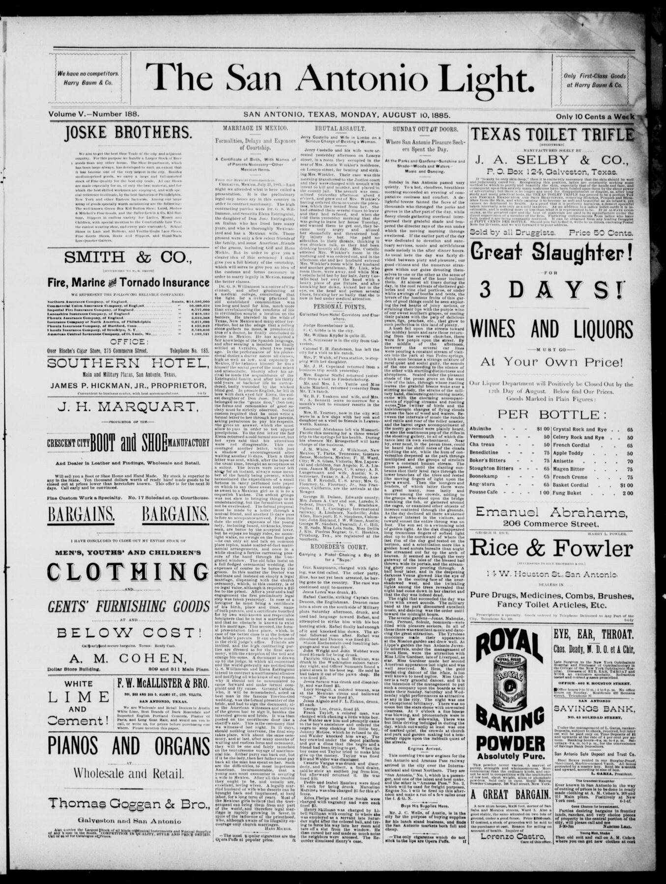 Dtd10 Aug1885ON