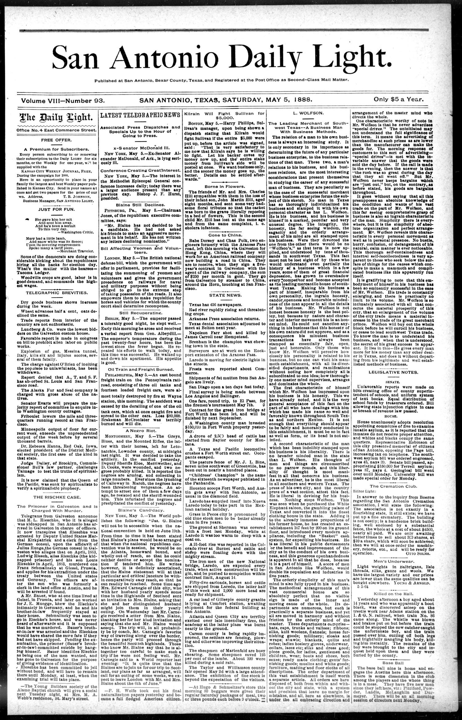 1888May5Pg1C4WolfsonBio