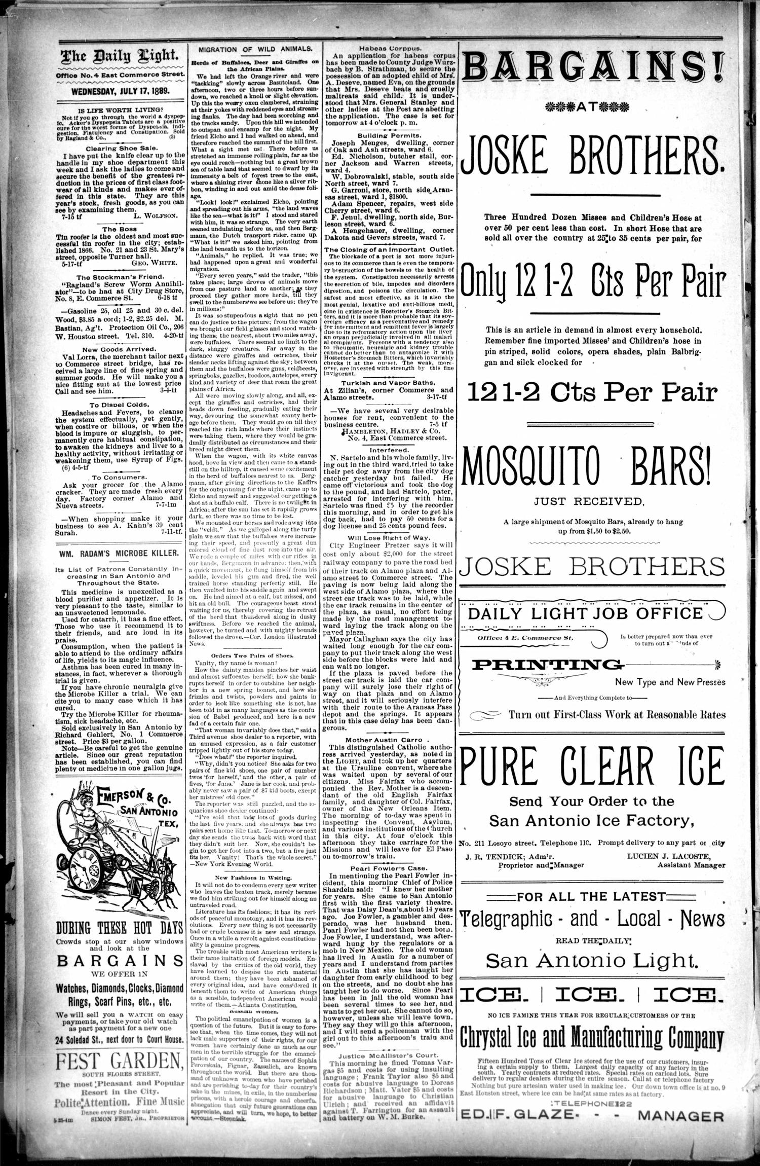 1889Jul17Pg8C3StreetCarCompanyVsPavers