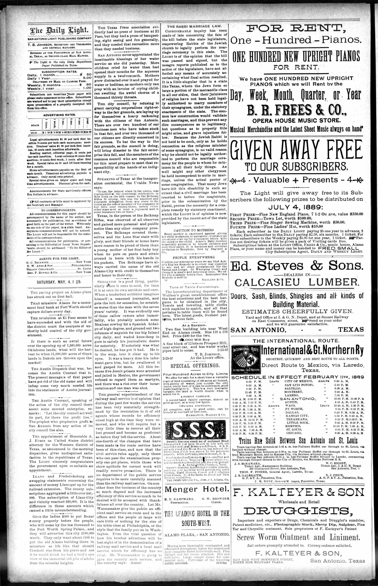 1889May4Pg2C2AlamoPlazaPavingOff