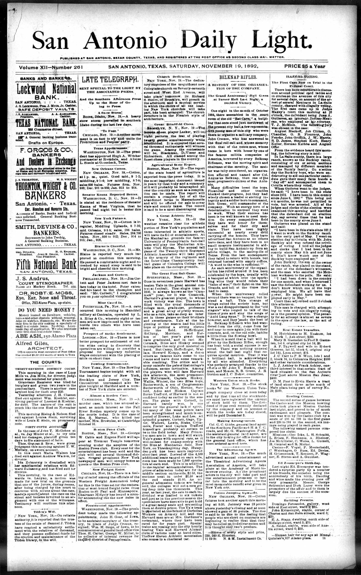 1892Nov19Pg1C4BelknapRifles