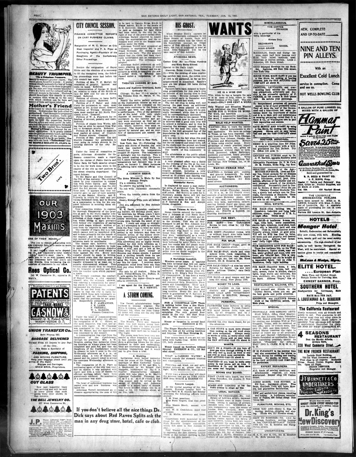 1903Jan13Pg4C2FountainTurnOverPlanned