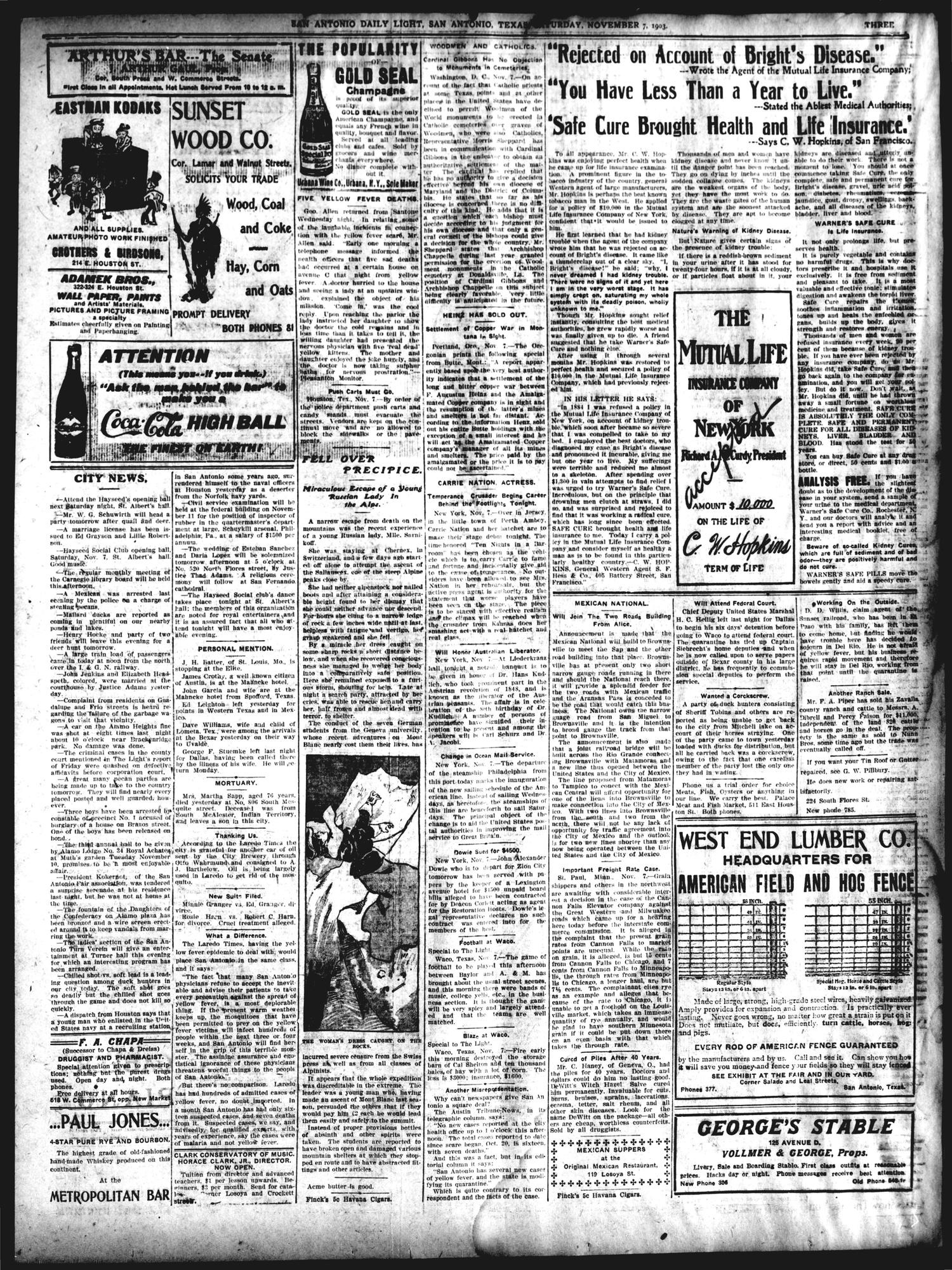 1903Nov7Pg3C1UDCfountainBronzedAndWired