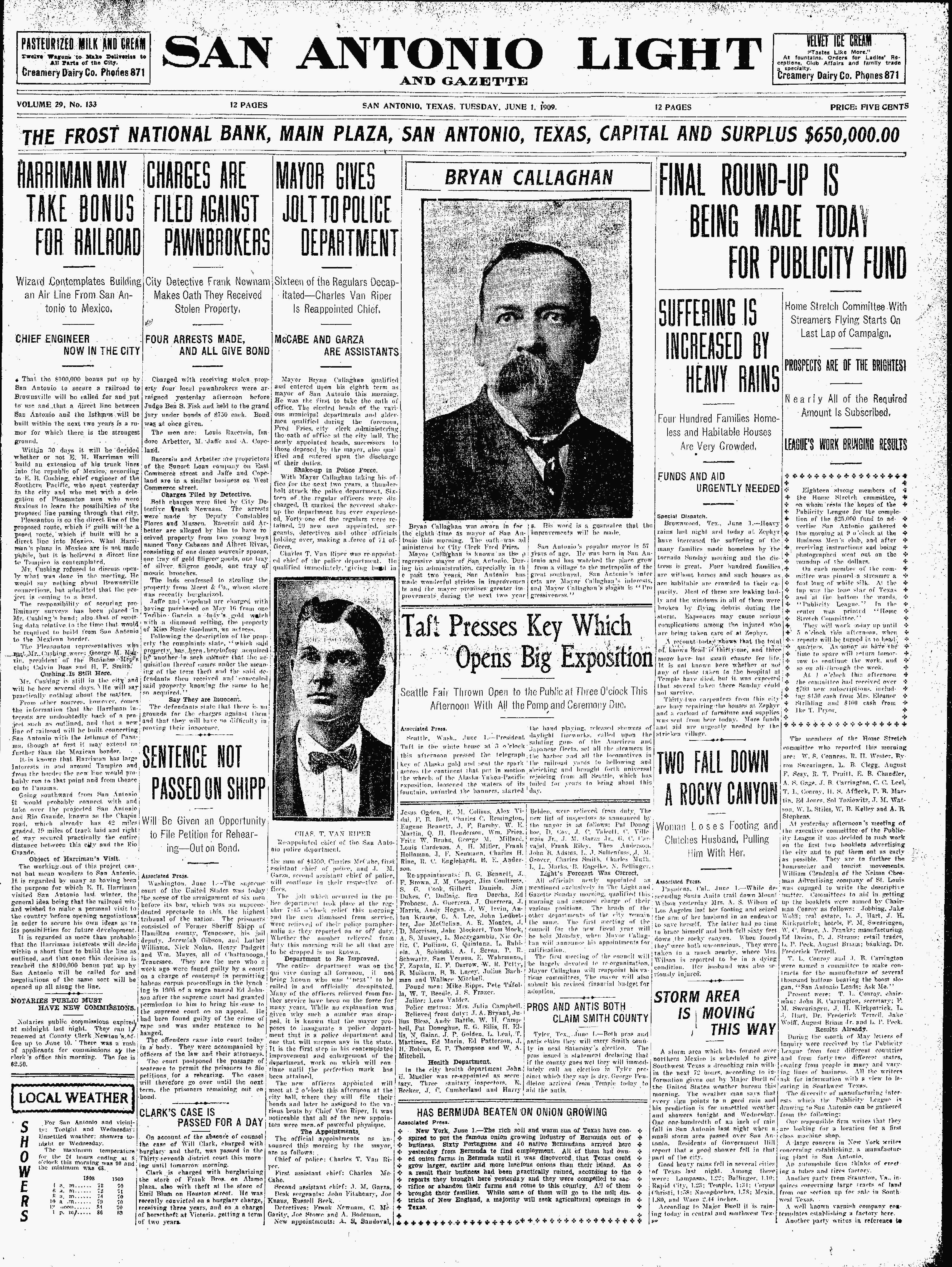1909Jun1Pg1C1AirlinePropC2--4PolDeptFiringsONs