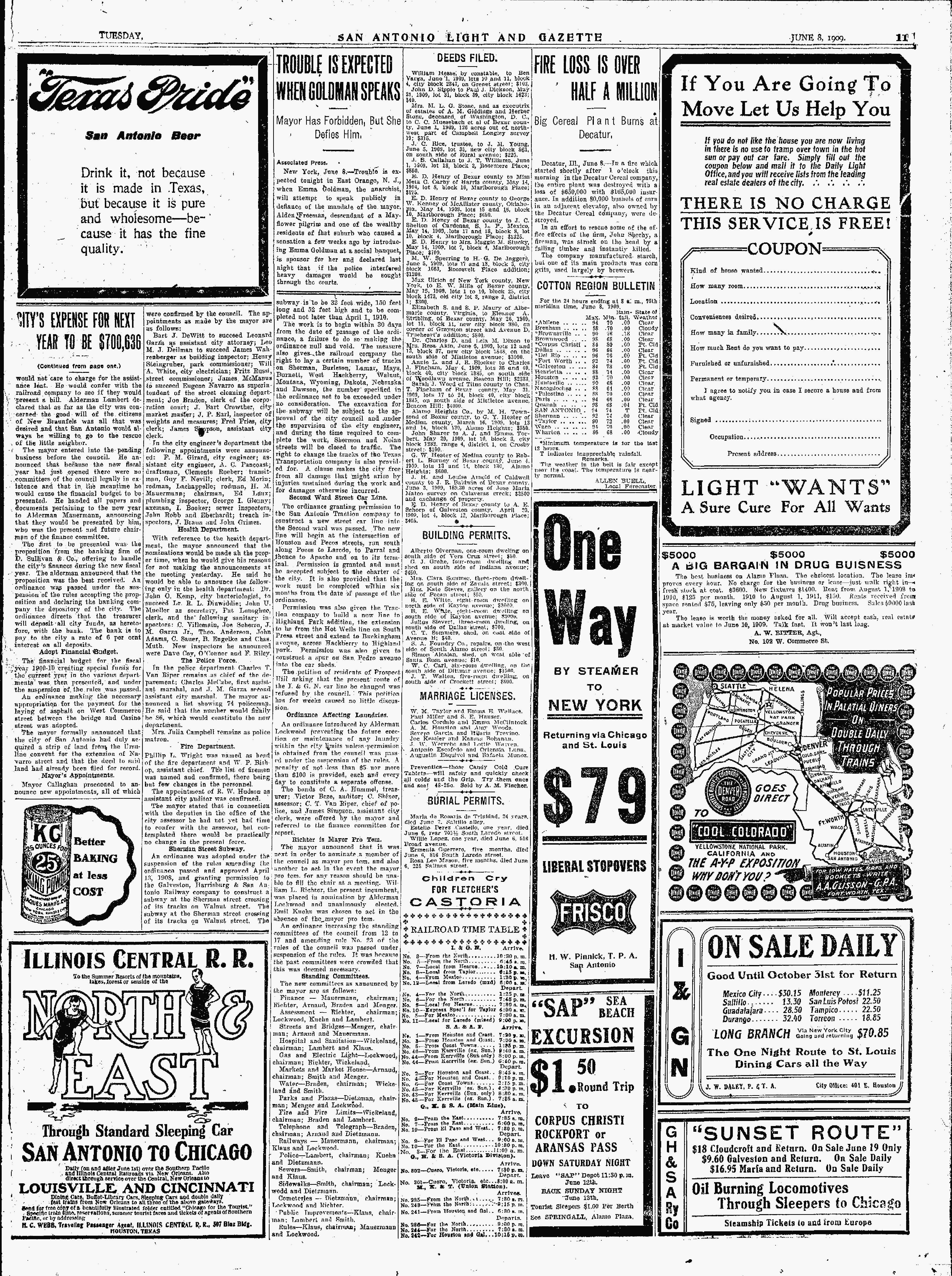 1909Jun8Pg11C2PolDeptListing