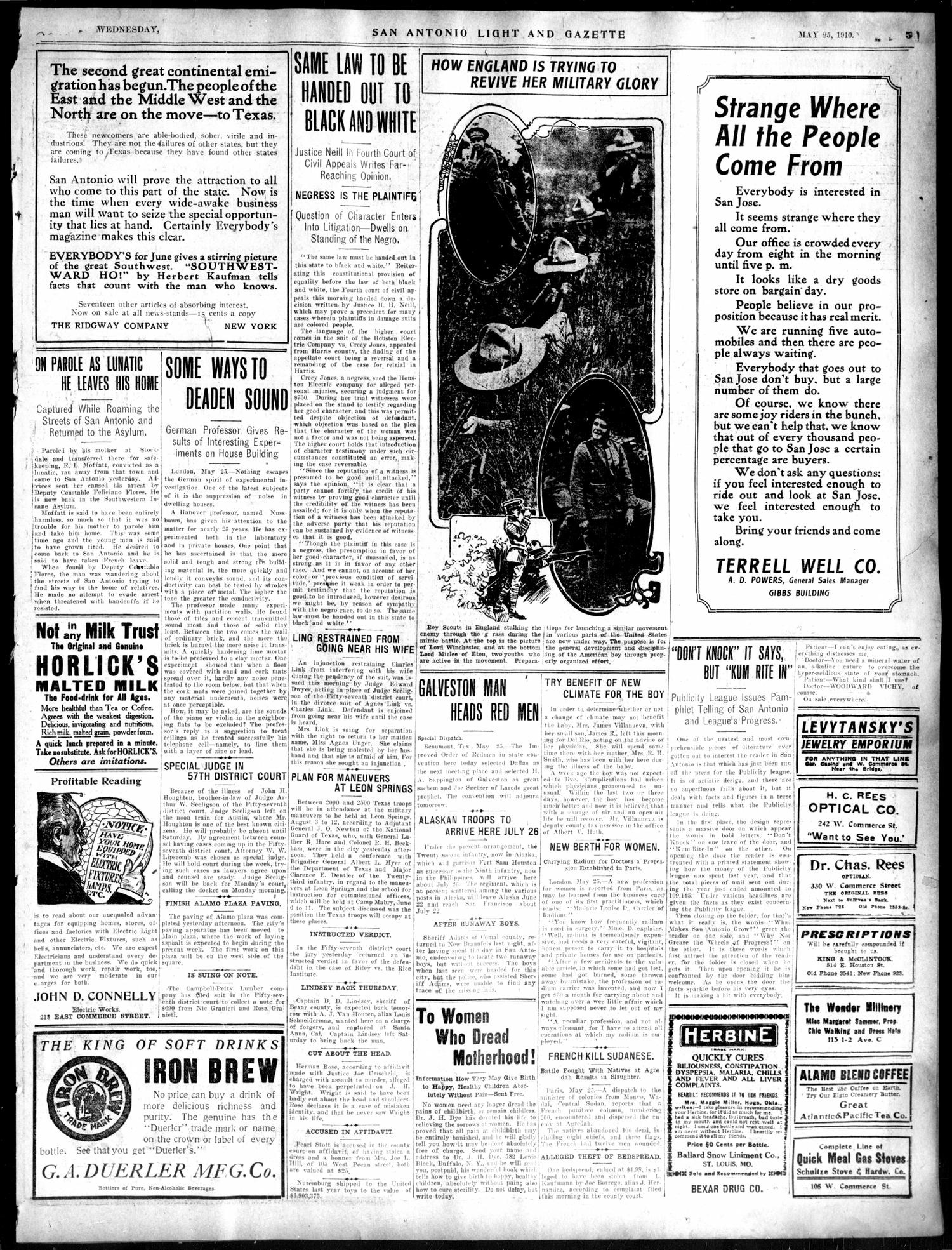 1910May25Pg5C1ElecC2PlazaPavingCompleted