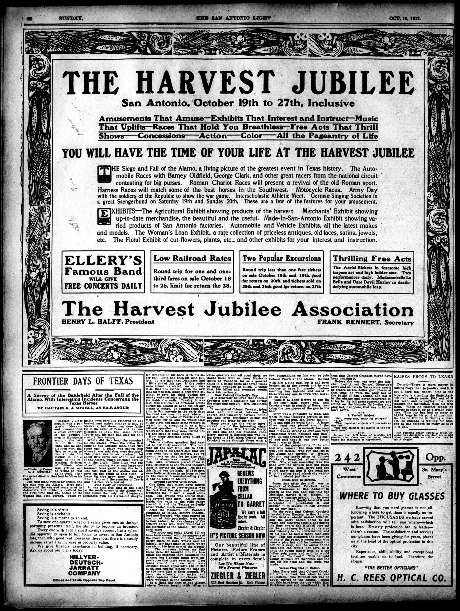 1912Oct13Pg22C1-5AlamoBattleArticle