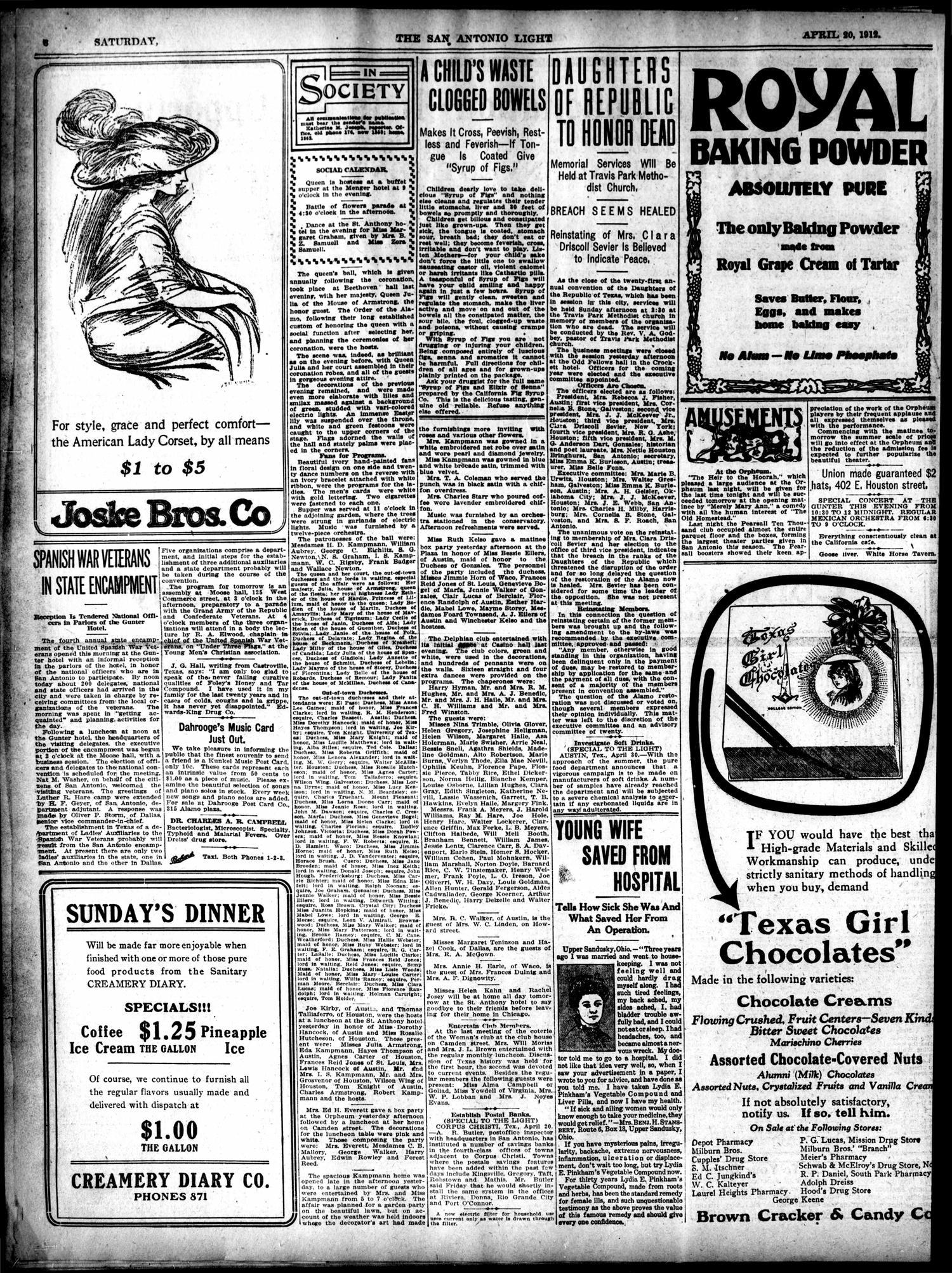 1912Apr20Pg6C5ClairDriscollReinstated
