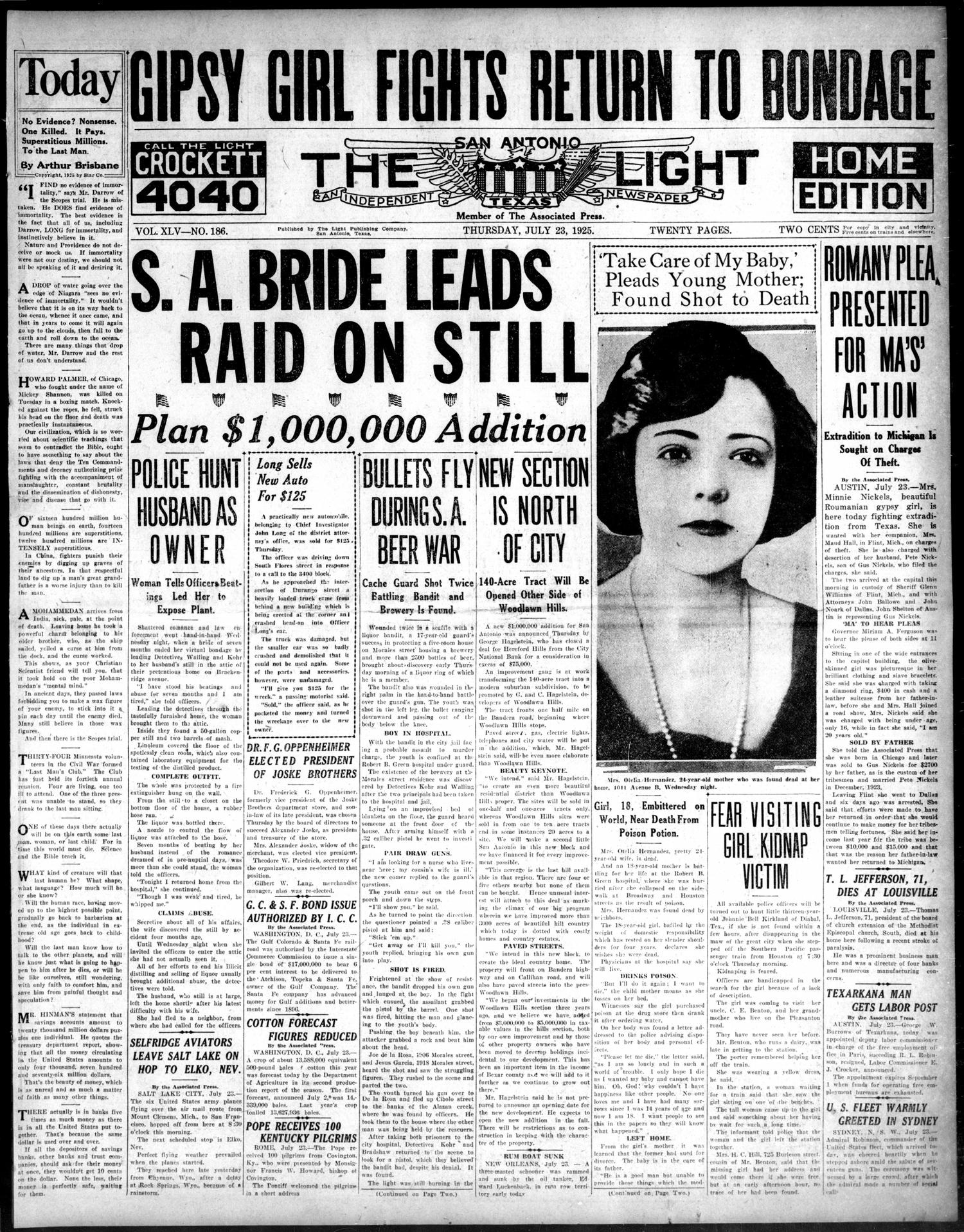 1925Jul23Pg1C2BrideONs
