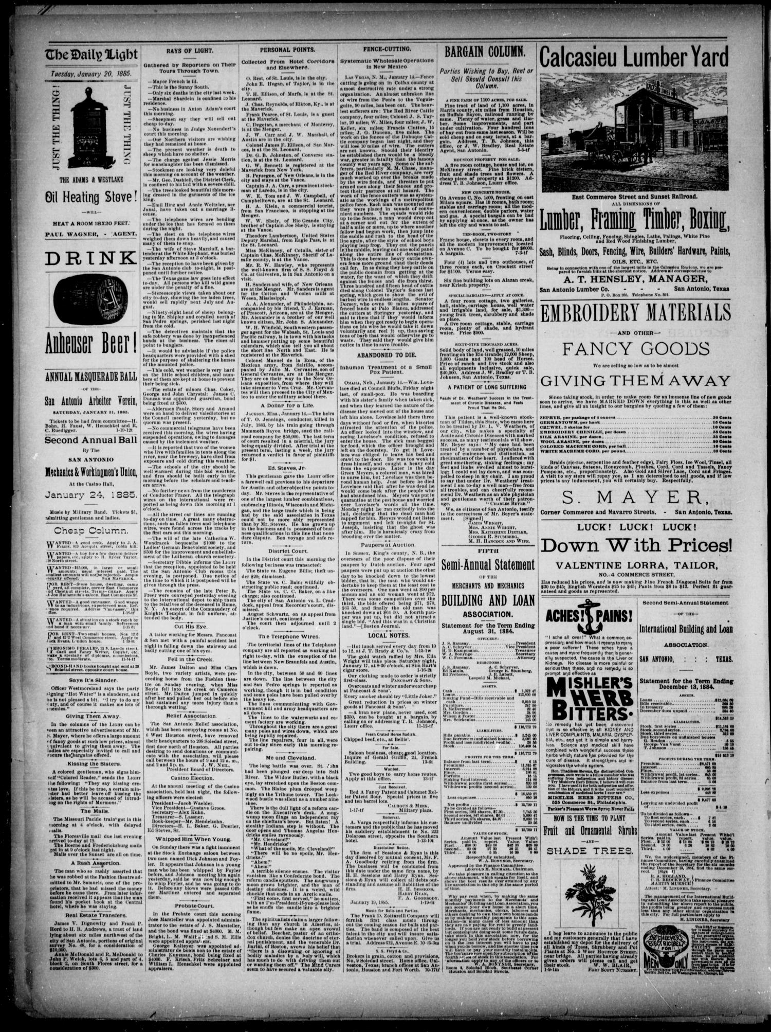 NewspapersFolder1885 – metapth163070_xl_0070Dtd20Jan1885C2ON