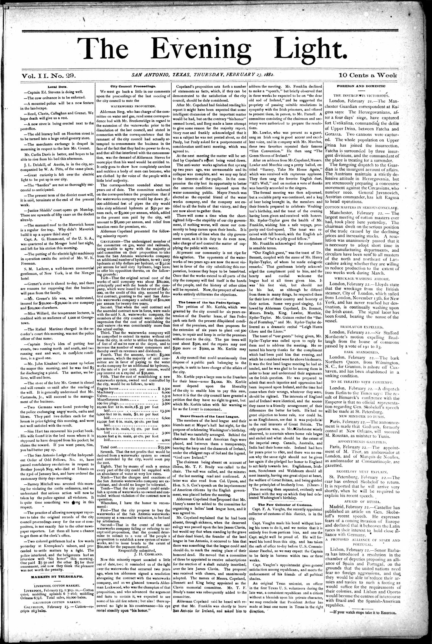 1882Feb23Pg1C1ElecAndGrenetAndLocal