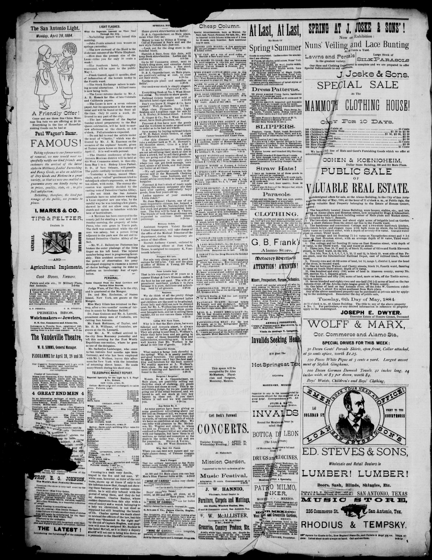 NewspapersFolder1884 – metapth162845_xl_0394Dtd28Apr1884C2ONs