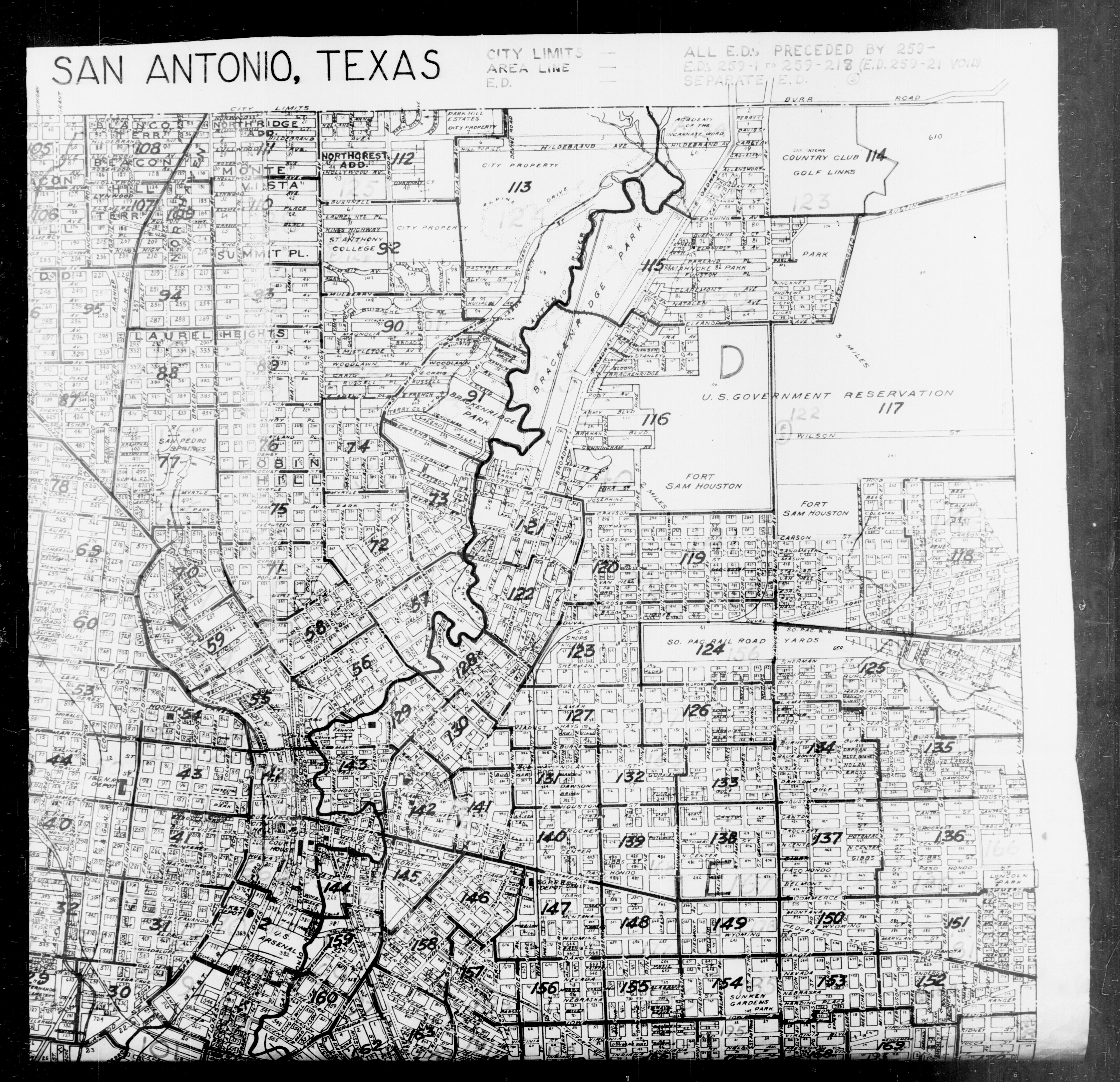 SiteMapsFolder San Antonio Texas Census Enumeration Districts 1940 2